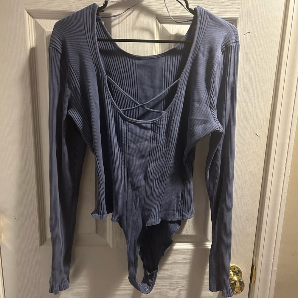 (SOLD) Blue Long-Sleeve Bodysuit